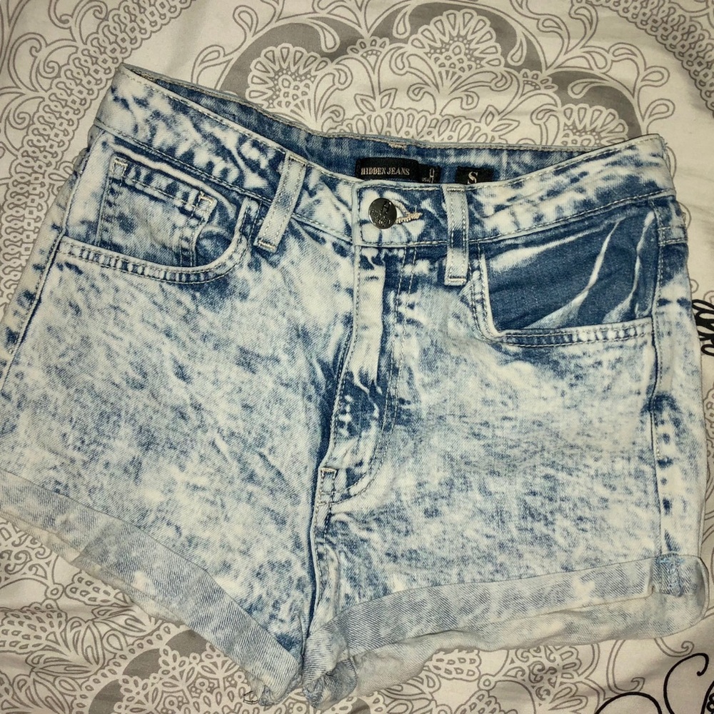 Light blue denim shorts